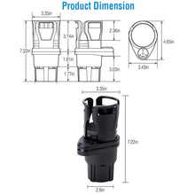 Car Double Cup Holder Extender, 2-in-1 Multifunctional Car Cup Holder Extender With Adjustable Base, 360 Degree Rotation Upper Cup Holder Base, Suitable For Most Cars.